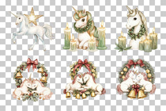 Magical Christmas Unicorn Clipart Bundle - CraftNest - Digital Crafting and Art