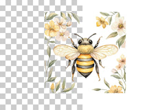 Folk Art Bee with Florals Clipart Bundle - CraftNest - Digital Crafting and Art