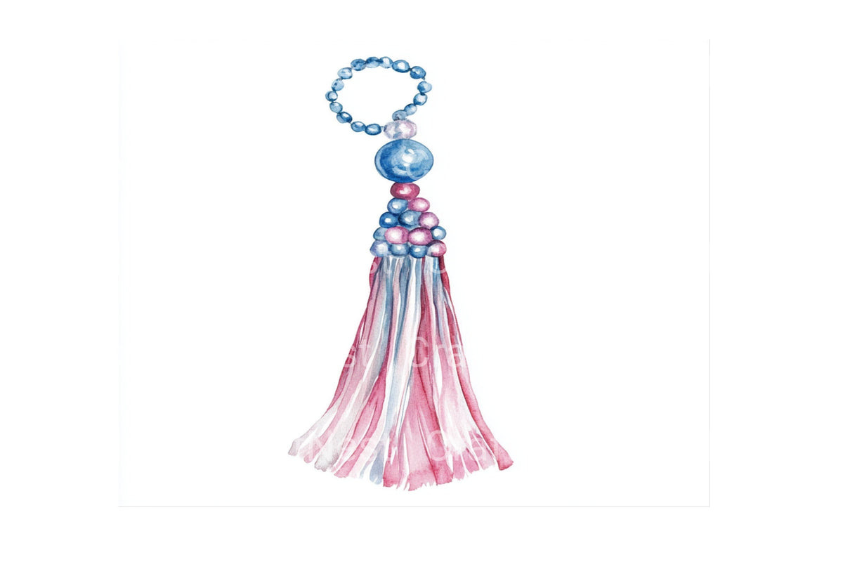 Colorful Beaded Tassels Elements Clipart Bundle