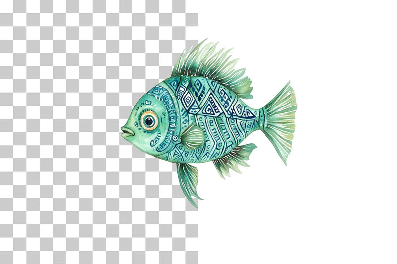 Tribal Ocean Fish Clipart Bundle - CraftNest - Digital Crafting and Art