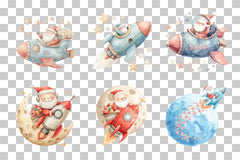 Santa and Rocket Clipart Bundle - CraftNest - Digital Crafting and Art
