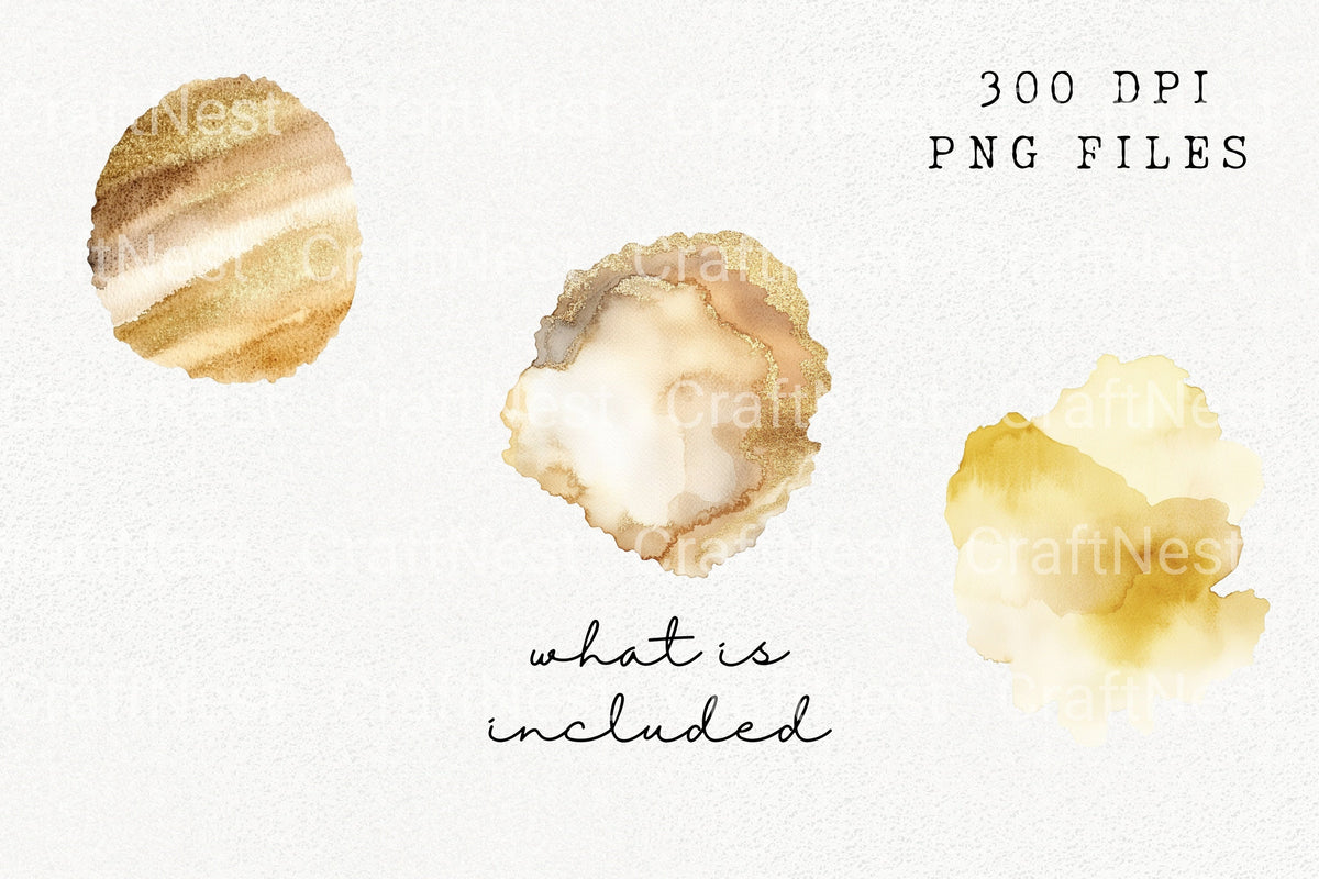 Golden Splashes Clipart Bundle