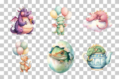 Cute Dragon Clipart Bundle - CraftNest - Digital Crafting and Art
