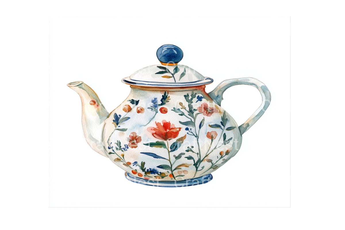 Chinoiserie Teapot Designs Clipart Bundle