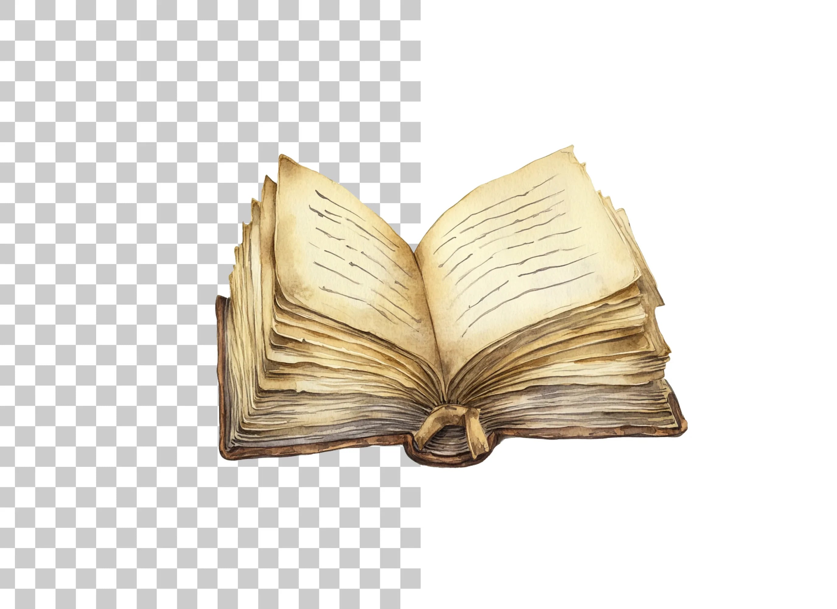 Vintage Open Books Clipart Bundle