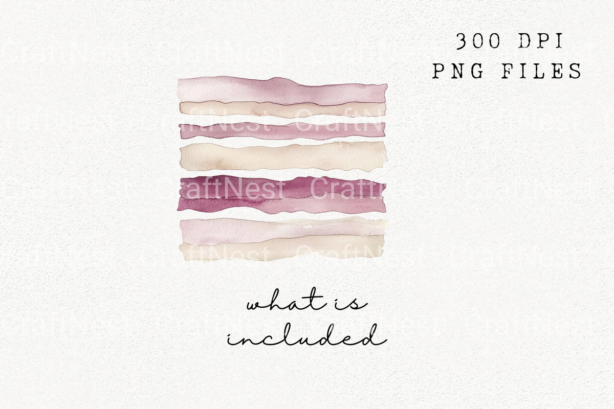 Elegant Burgundy Stripes Clipart Bundle