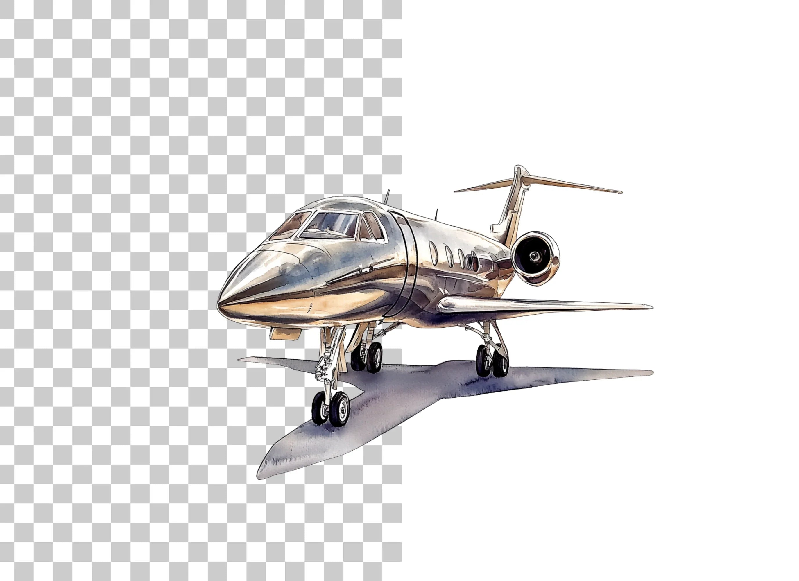 Vintage Jet and Private Plane Clipart Bundle