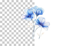 Blue Abstract Floral Clipart Bundle - CraftNest - Digital Crafting and Art