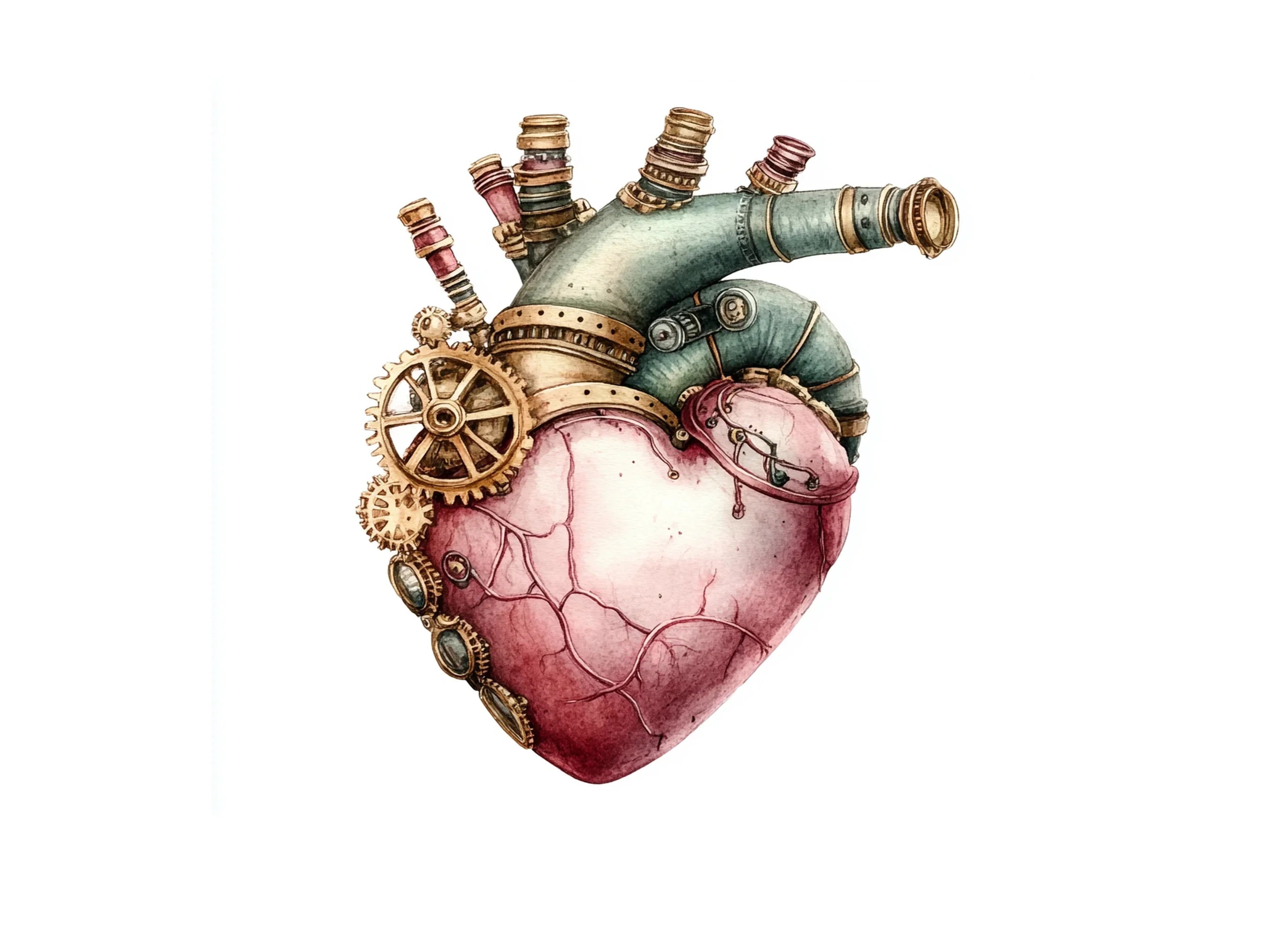 Steampunk Hearts Clipart Bundle
