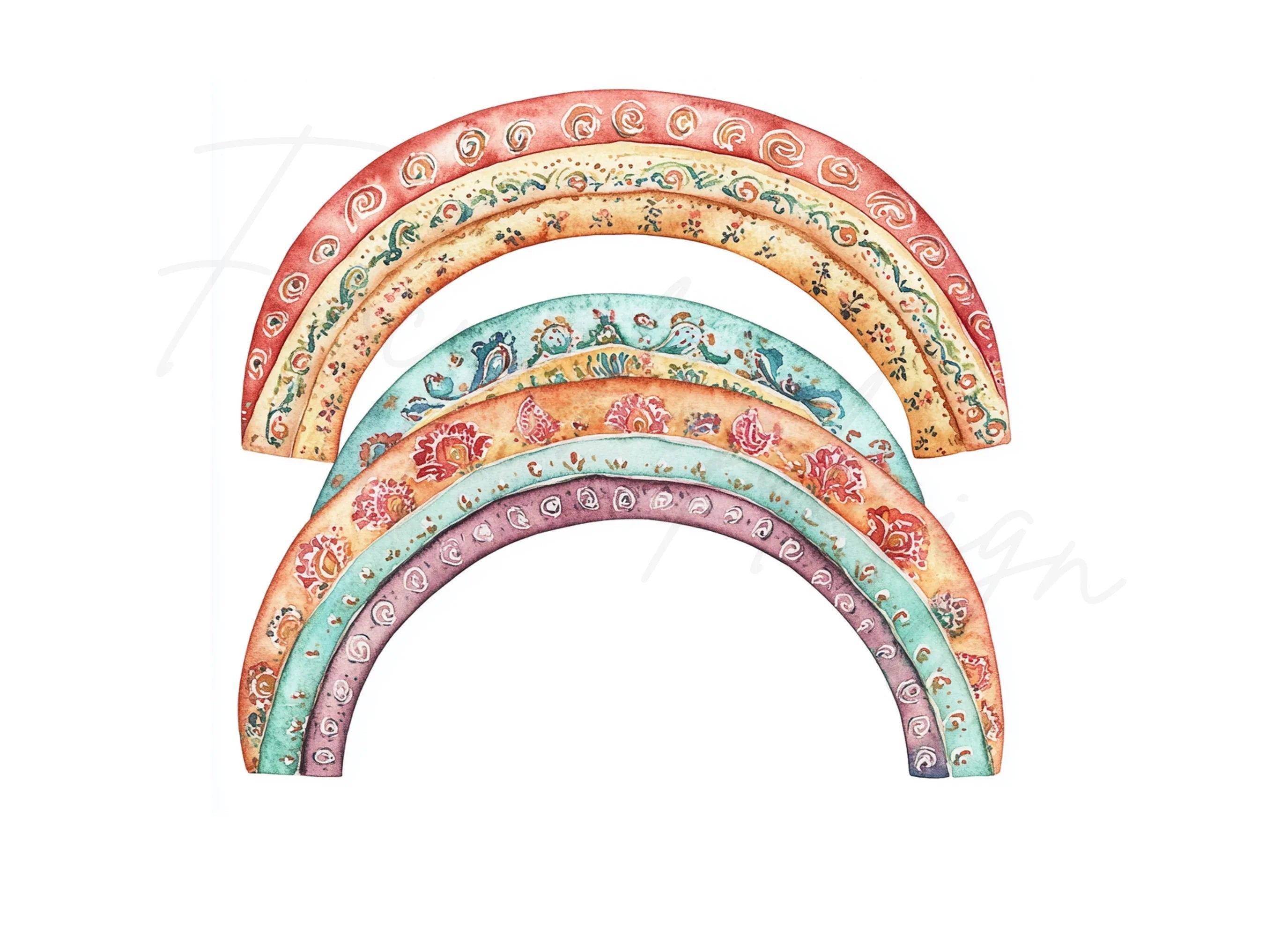 Boho Rainbow Clipart Bundle