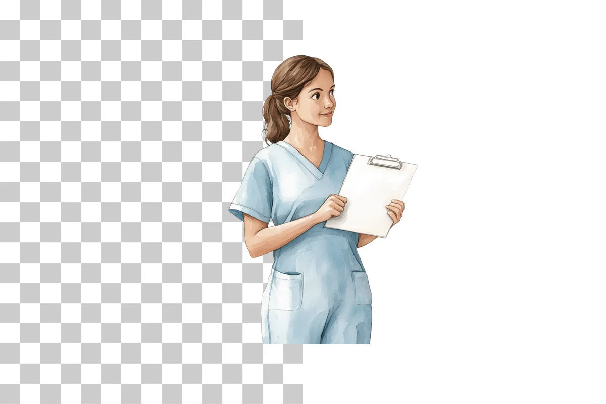 Nurse with Clipboard Clipart Bundle - CraftNest - Digital Crafting and Art