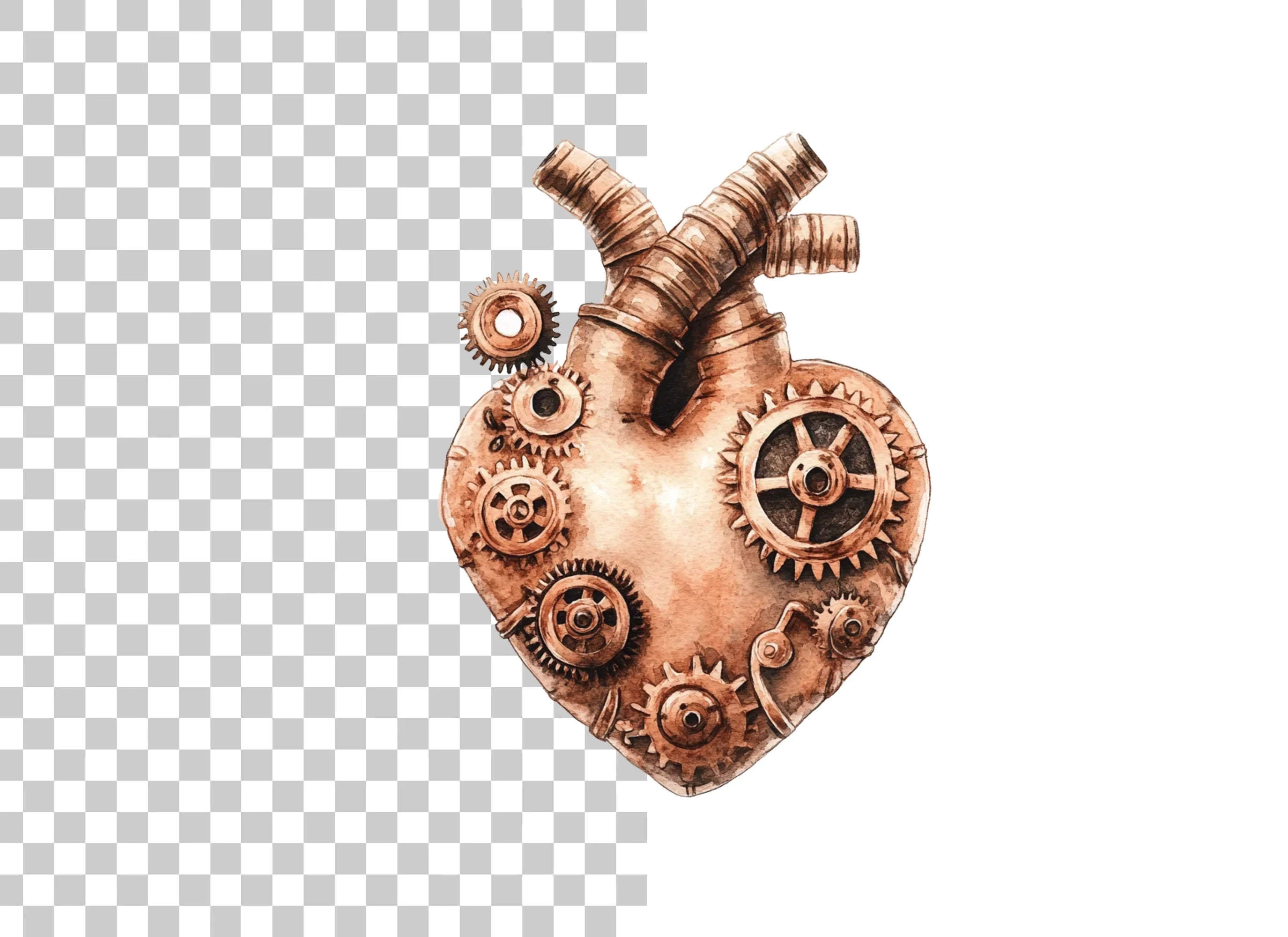 Steampunk Heart Clipart Bundle