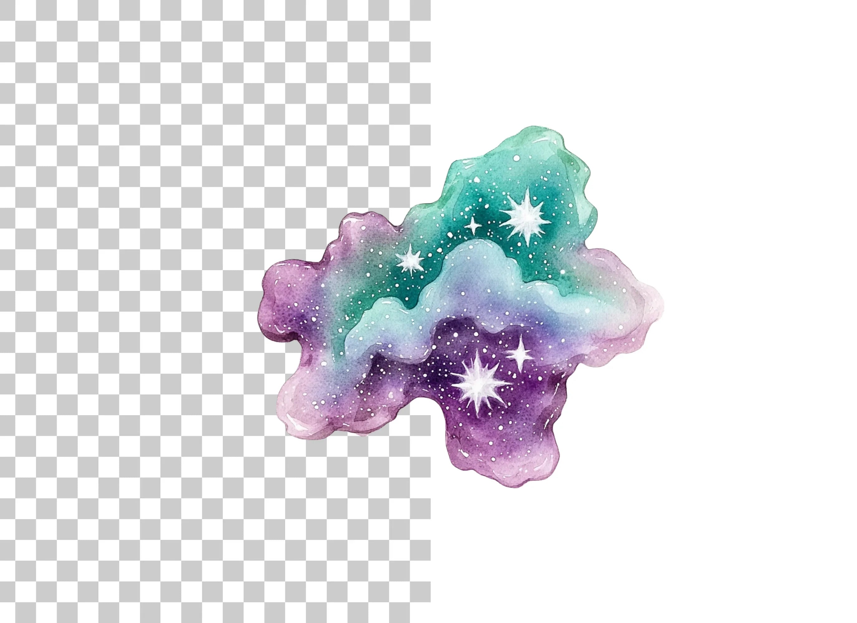 Galaxy Starry Cloud Clipart Bundle
