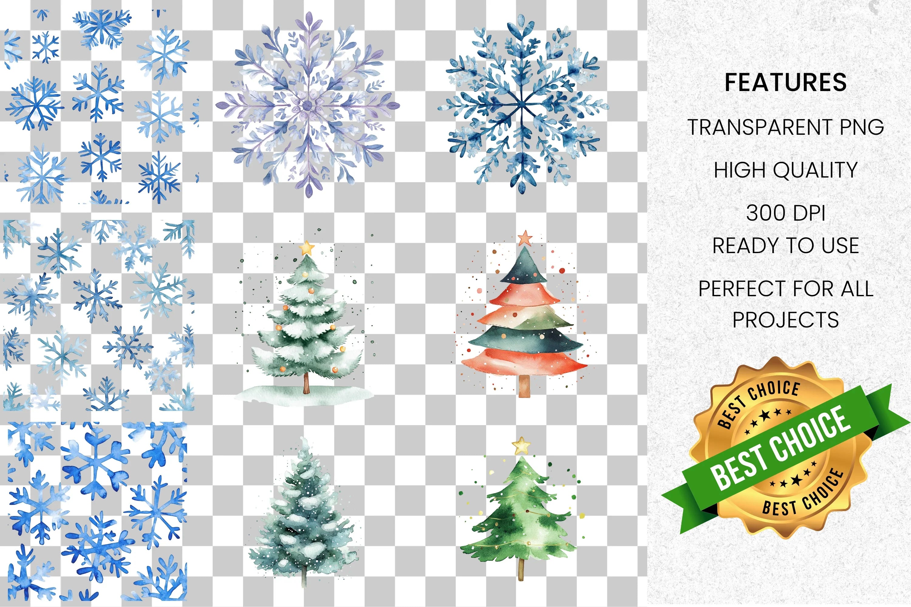 Beautiful Snowflake Clipart Bundle