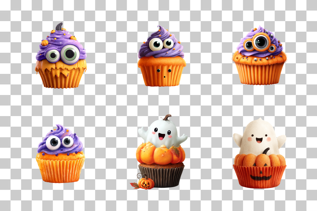Halloween Cupcake Clipart Bundle