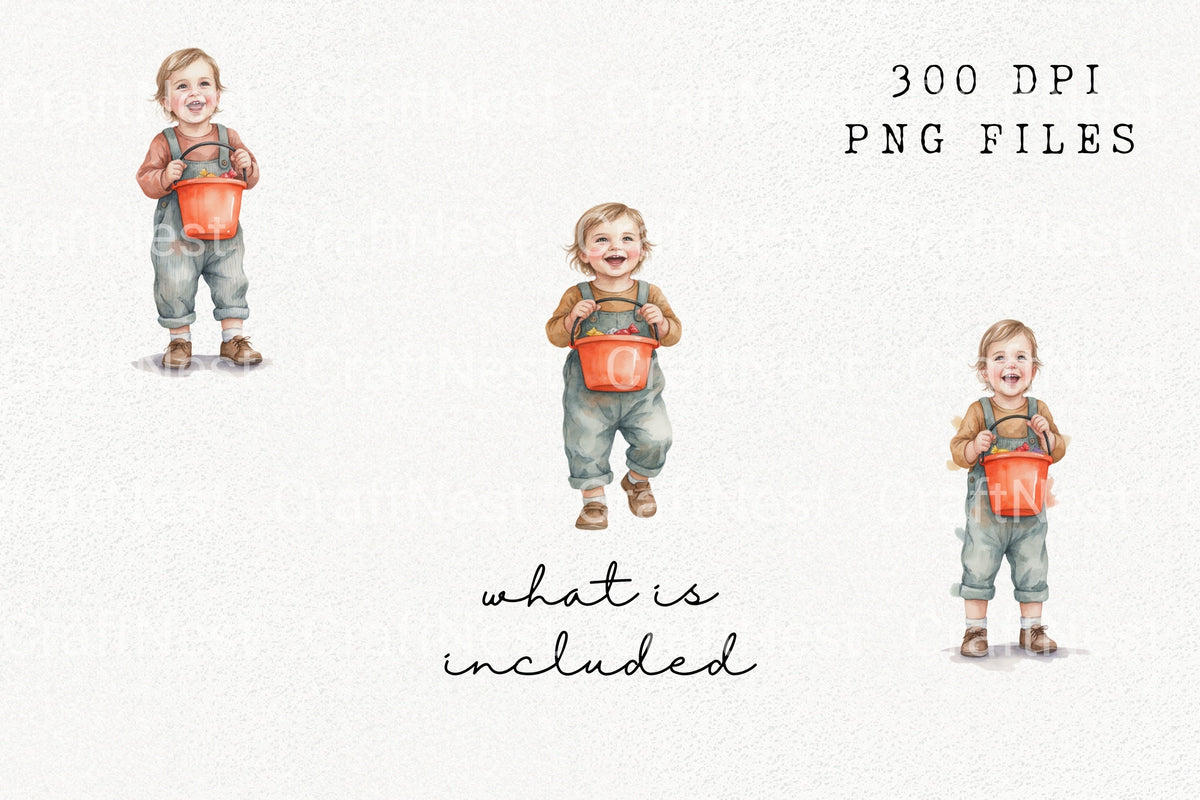 Autumn Girl With Fox And Squirrel Clipart Bundle