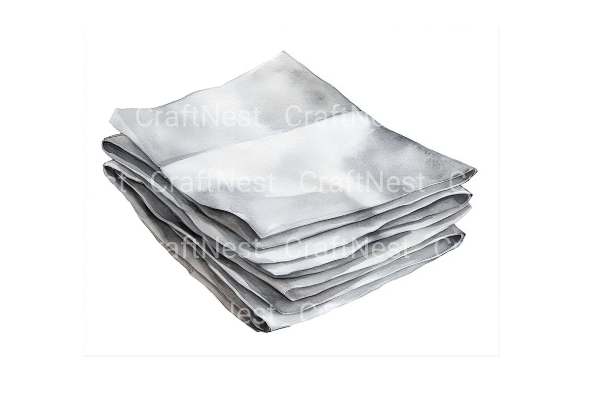 Folded White Fabric Squares Illustrations Clipart Bundle