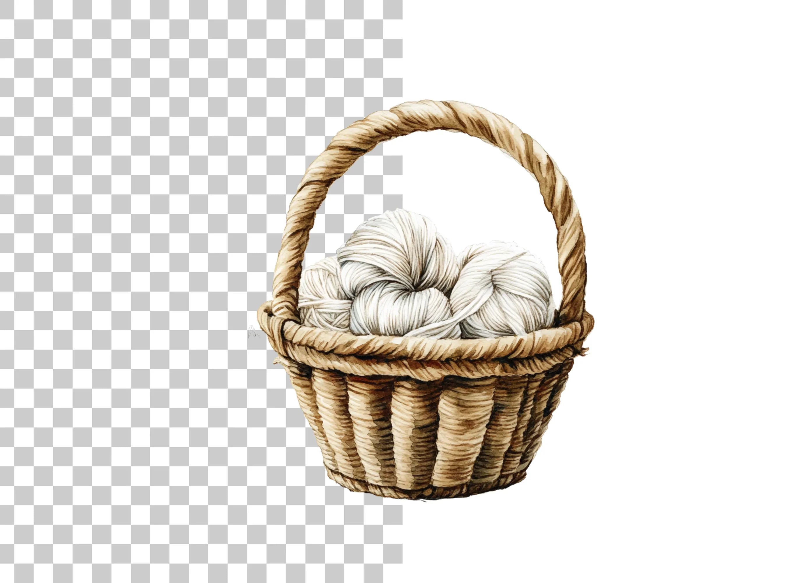 Yarn Baskets Clipart Bundle