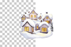 Christmas Village Winter Scene Clipart Bundle - CraftNest - Digital Crafting and Art