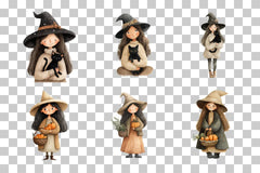 Spooky Girl Clipart Bundle for Halloween Designs - CraftNest - Digital Crafting and Art