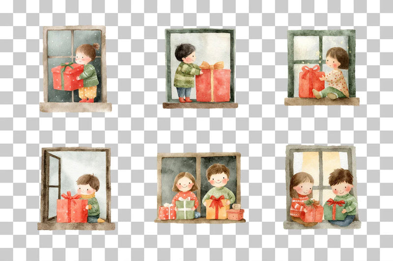 Cute Christmas Kids Clipart Bundle - CraftNest - Digital Crafting and Art