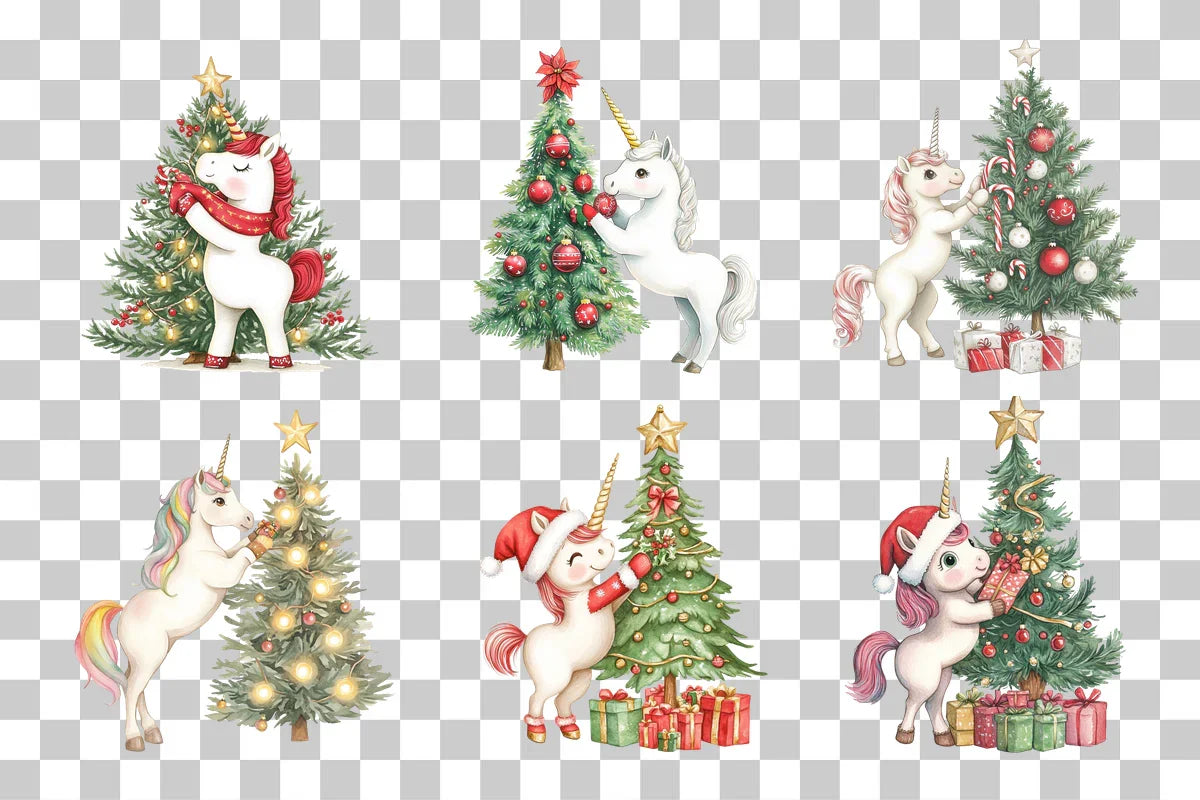 Holiday Unicorn Clipart Bundle - CraftNest - Digital Crafting and Art