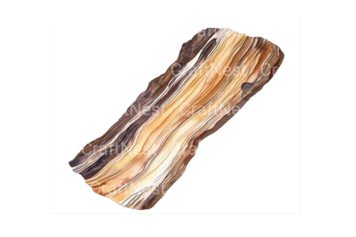 Rustic Wood Watercolor Clipart Artwork Log Book