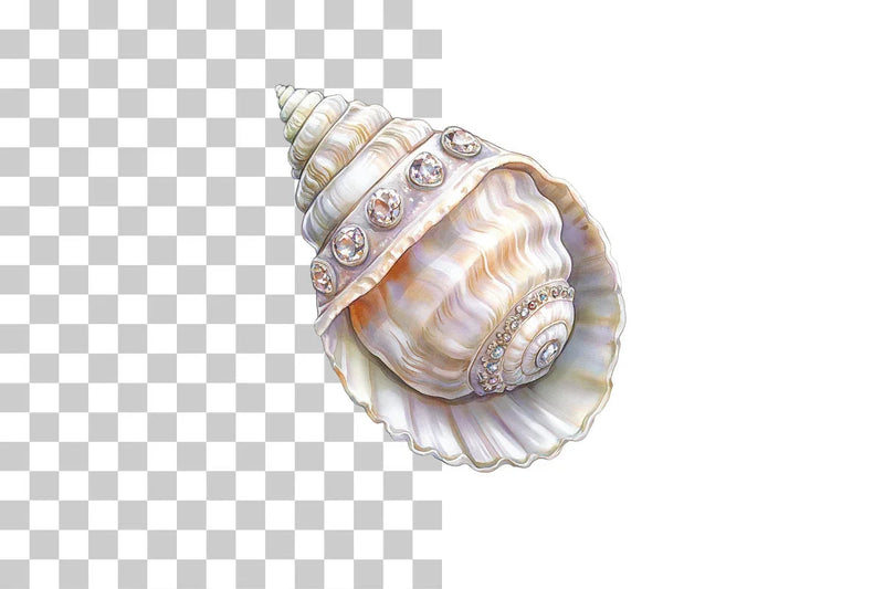 Jeweled Seashell Clipart Bundle - CraftNest - Digital Crafting and Art