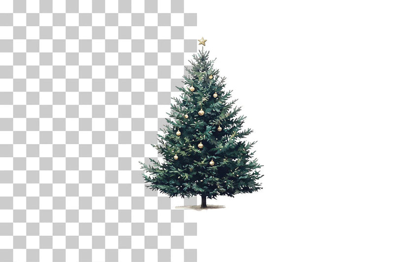 Classic Christmas Tree with Ornaments Clipart Bundle - CraftNest - Digital Crafting and Art