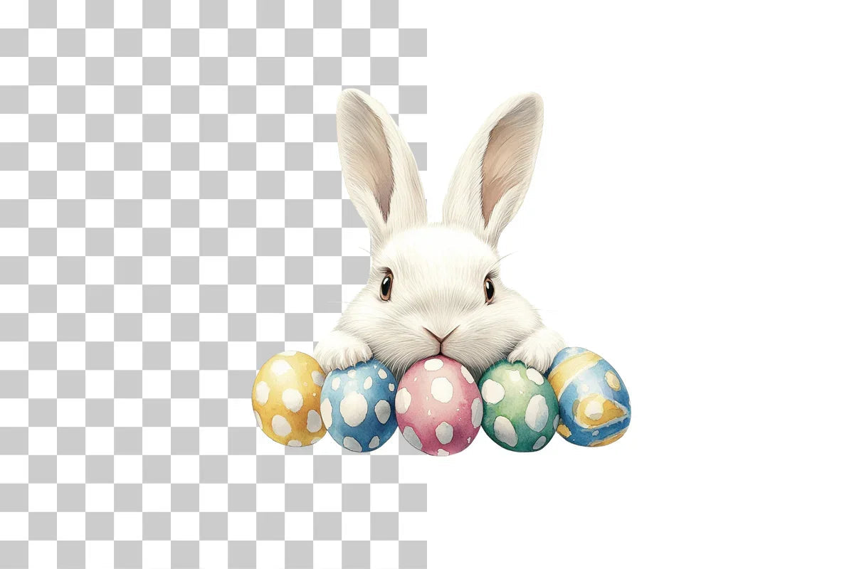Easter Bunny with Eggs Clipart Bundle - CraftNest - Digital Crafting and Art