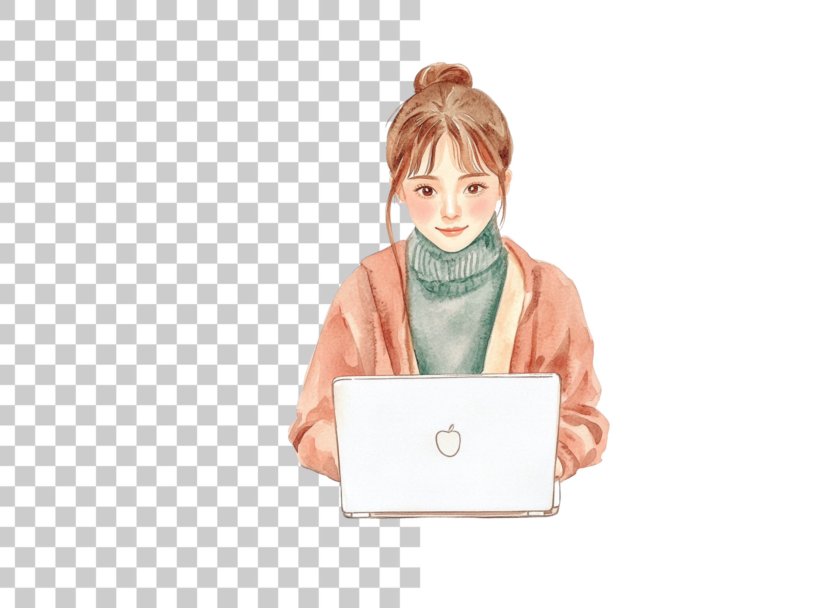 Girl With Laptop Clipart Bundle