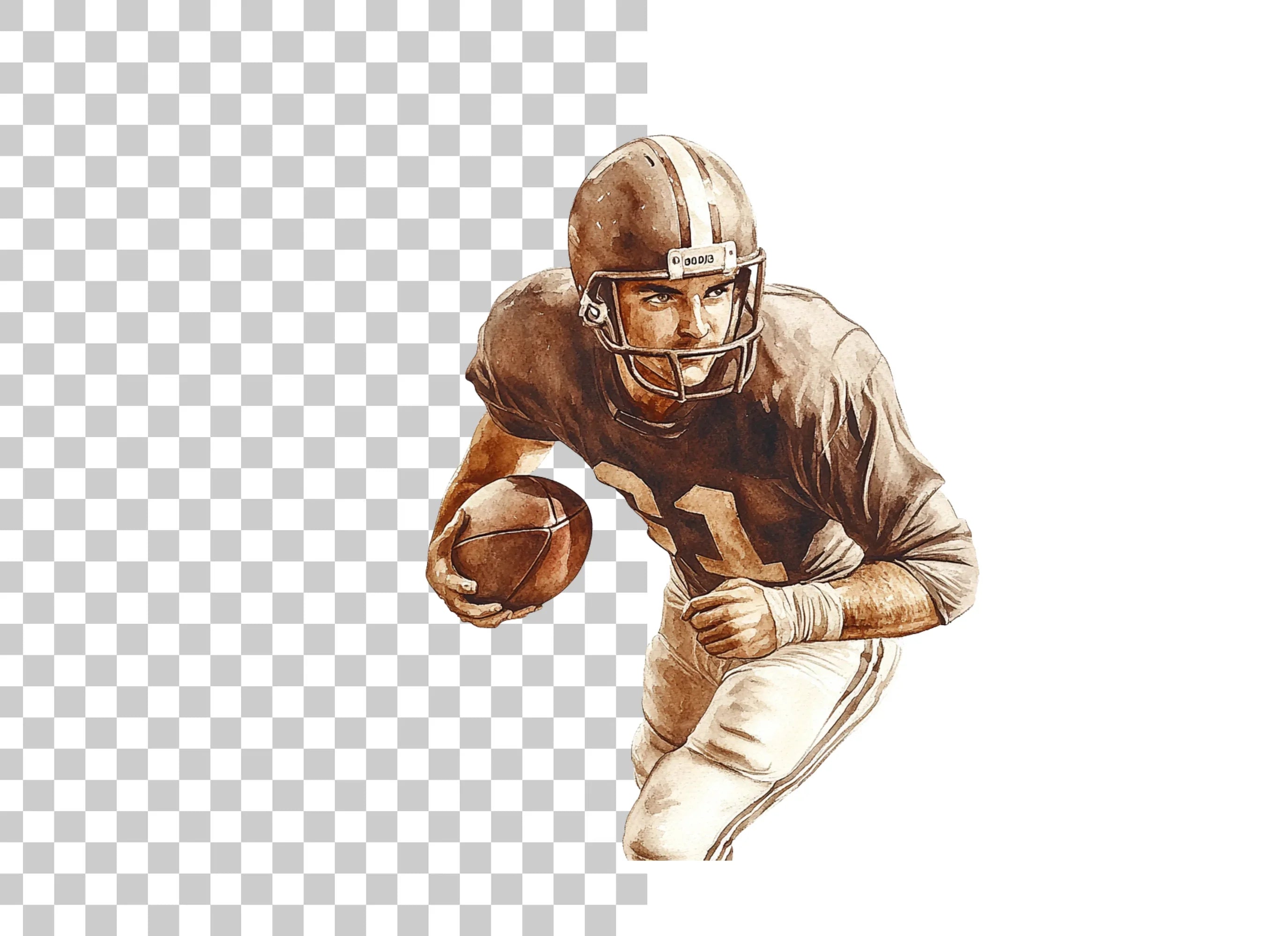 Vintage Football Player Clipart Bundle