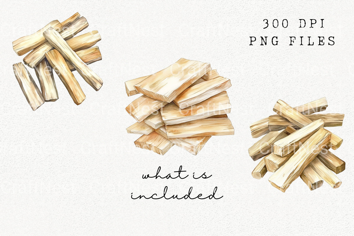 Watercolor Firewood Logs Clipart Log Book