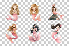 Little Mermaid Pink Clipart Bundle - CraftNest - Digital Crafting and Art