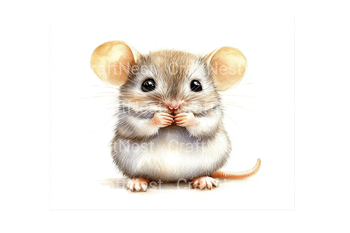 Cute Baby Mouse Illustrations Clipart Bundle