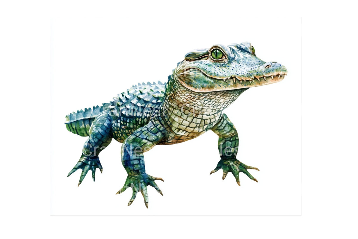 Colorful Baby Alligator Clipart Bundle