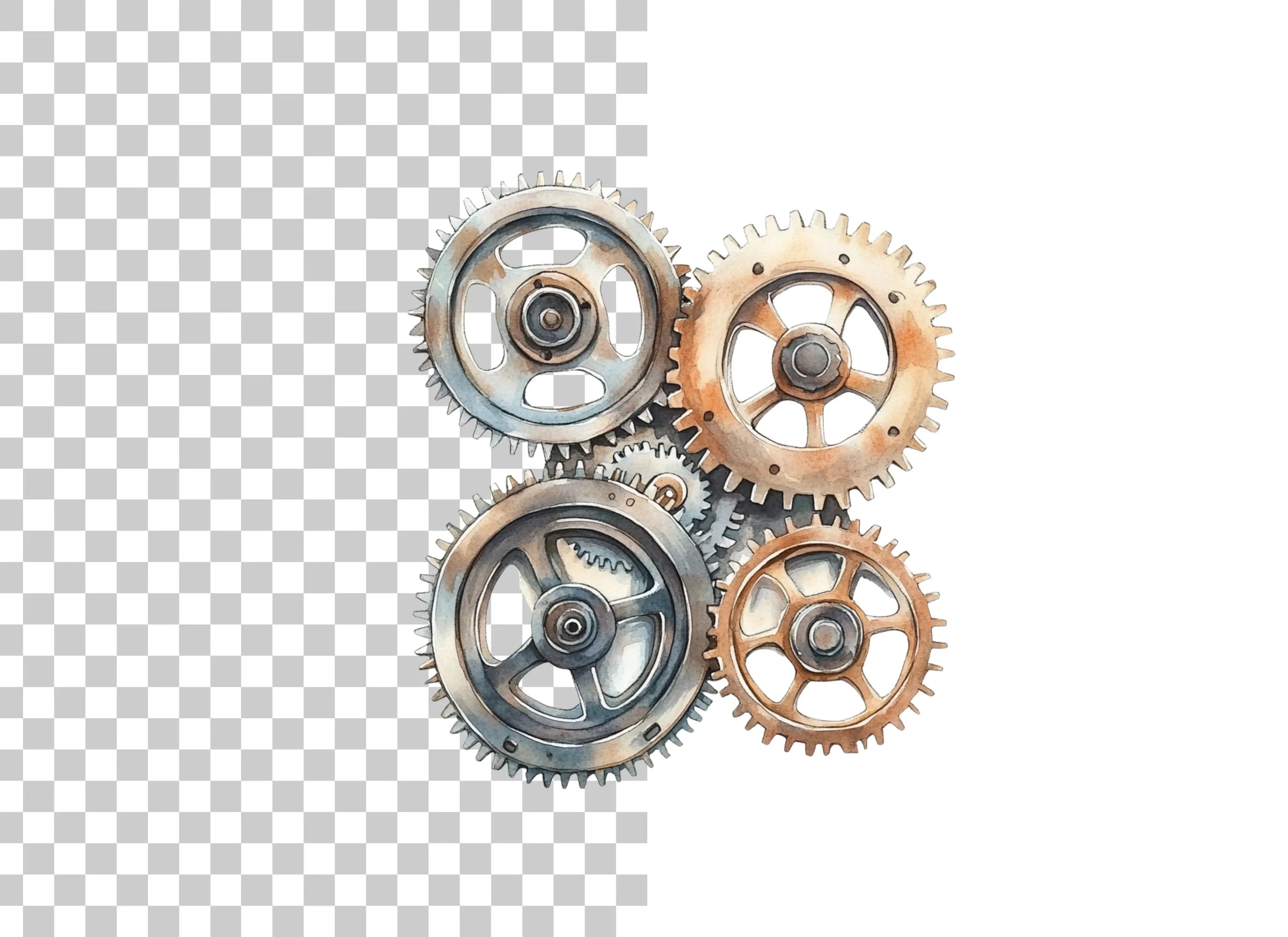 Steampunk Gears Clipart Bundle