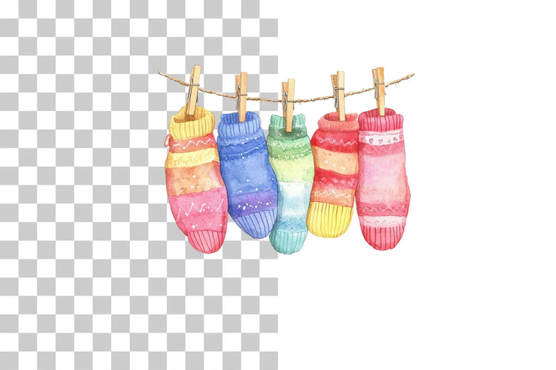 Winter Socks and Mittens Clipart Bundle - CraftNest - Digital Crafting and Art