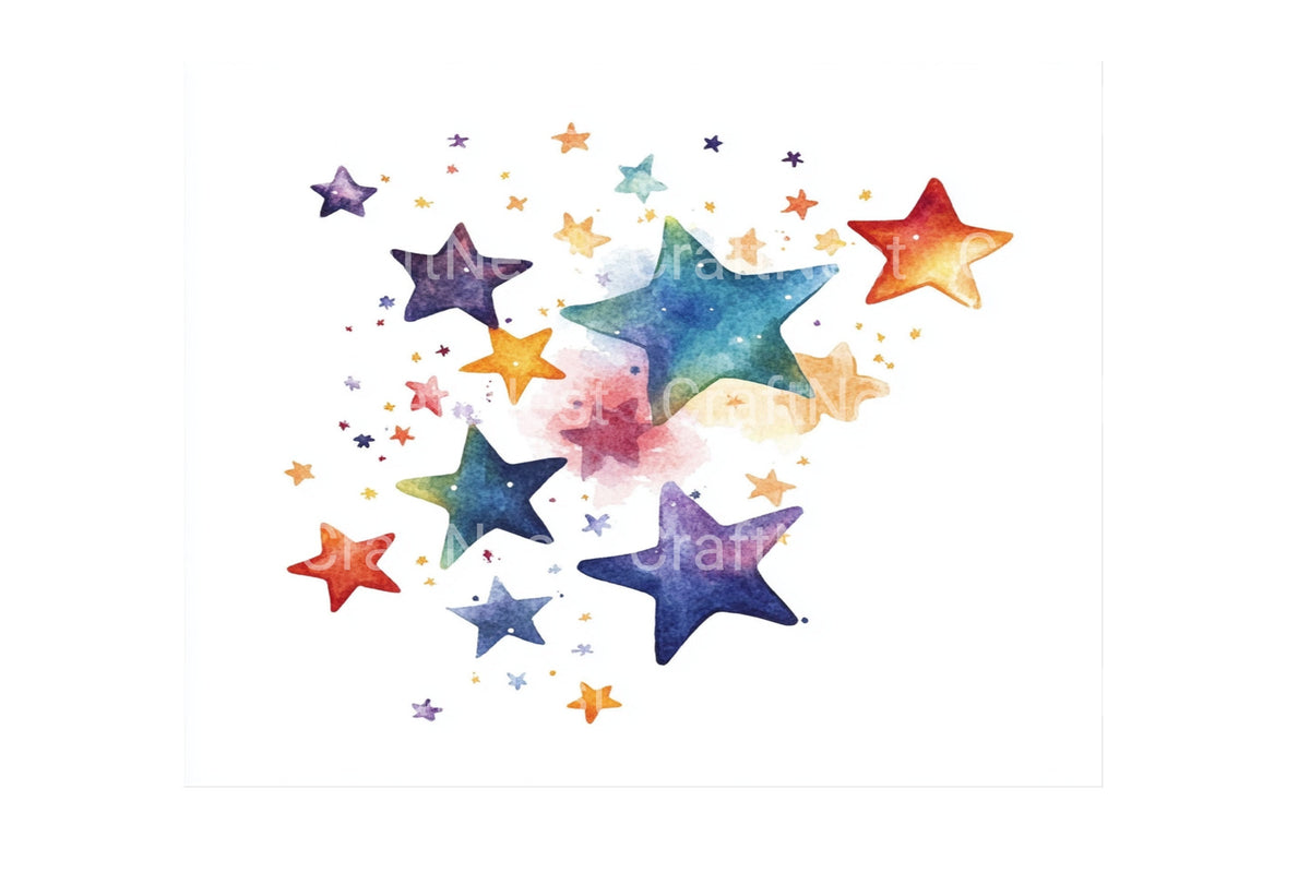 Colorful Stars Artwork Clipart Bundle