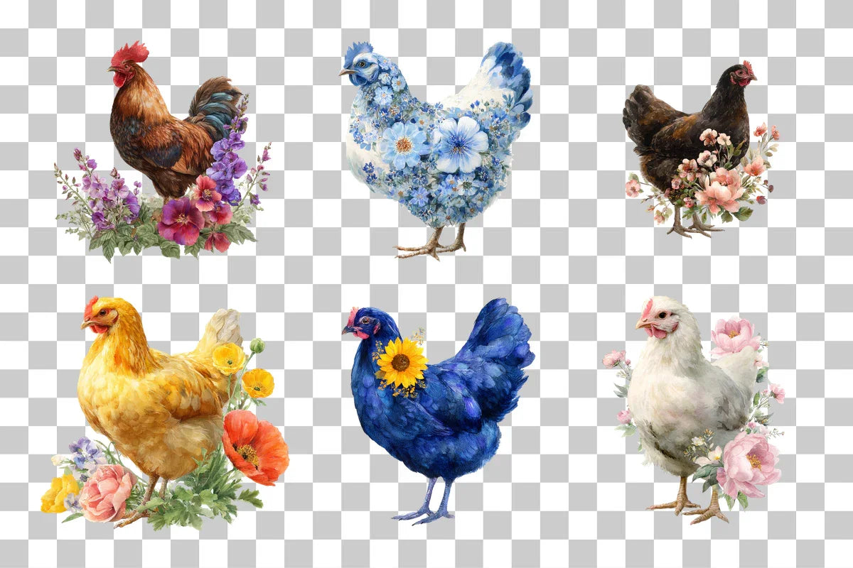 Chicken Clipart Bundle - 387 Unique Designs - CraftNest - Digital Crafting and Art