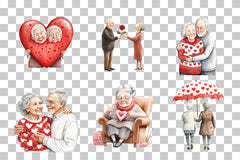 Old Couple Valentine's Day Clipart Bundle - CraftNest - Digital Crafting and Art