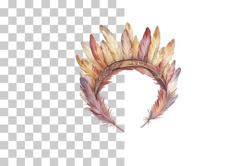 Tribal Feather Headdress Clipart Bundle - CraftNest - Digital Crafting and Art
