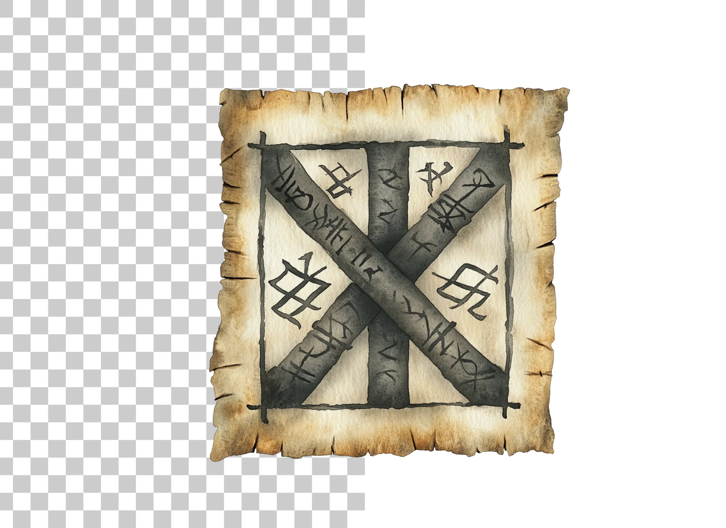Ancient Runic Scroll Clipart Bundle