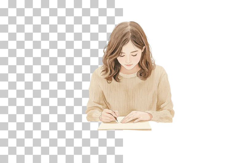 Elegant Woman Writing Letters Clipart Bundle - CraftNest - Digital Crafting and Art