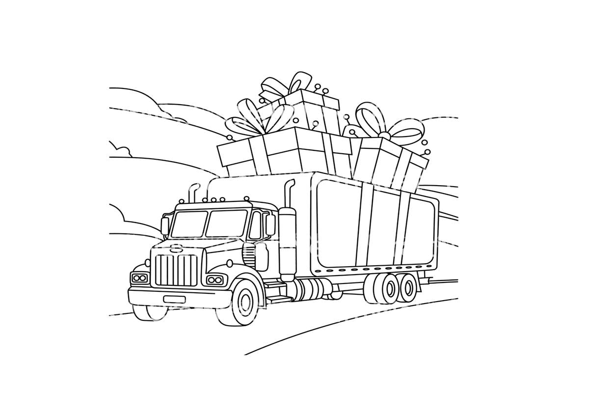 Christmas Truck with Gifts Coloring Books