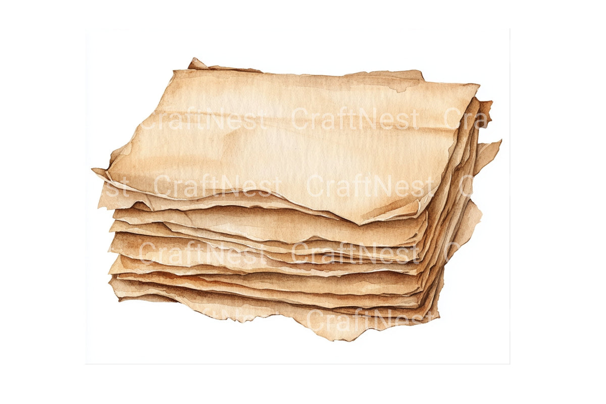 Brown Box Stack Elements Clipart Bundle