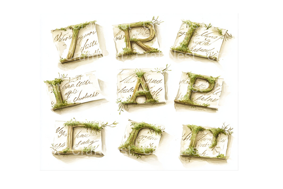 Mossy Letters Designs Clipart Bundle