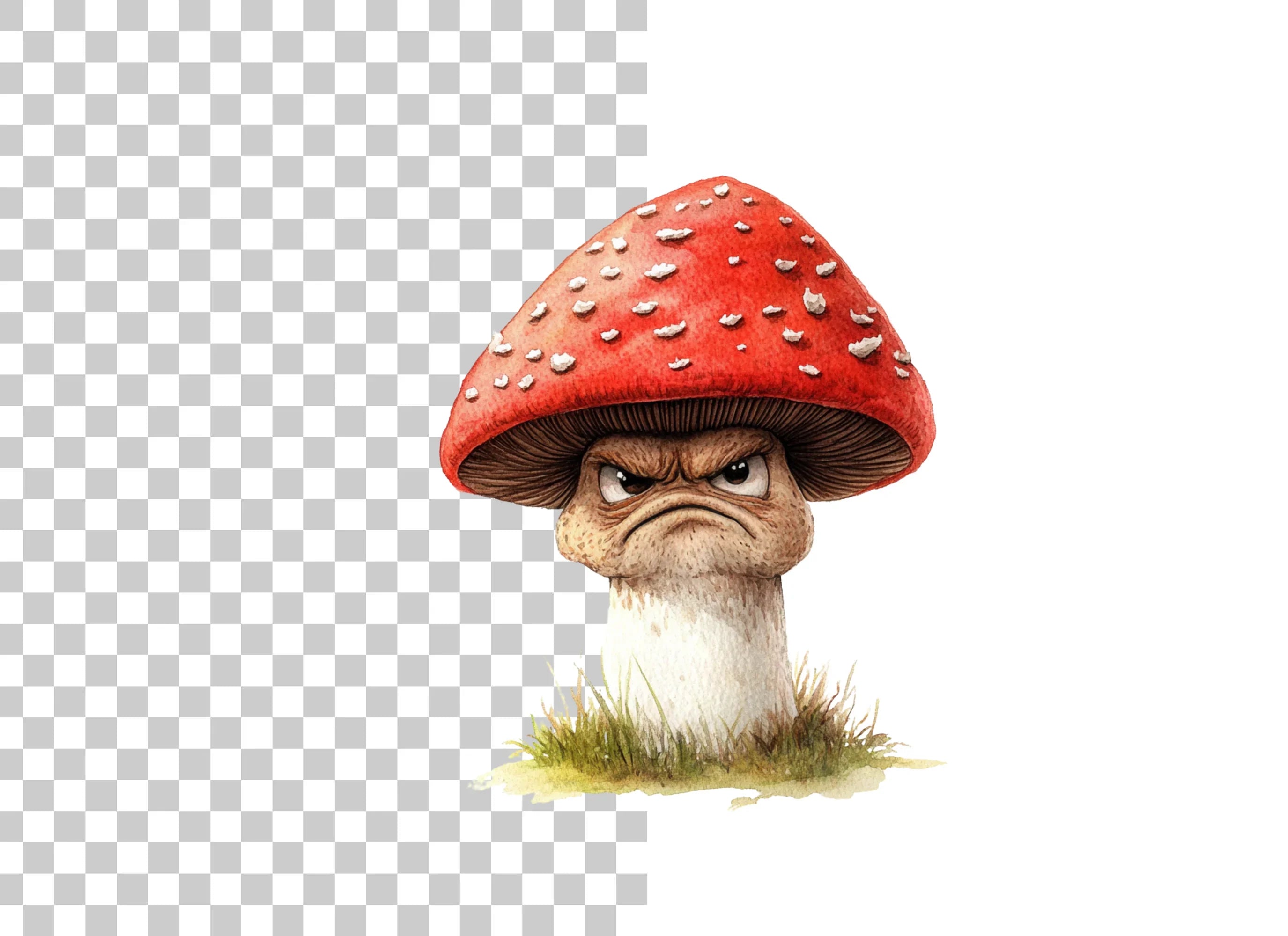 Furious Mushroom Character Clipart Bundle