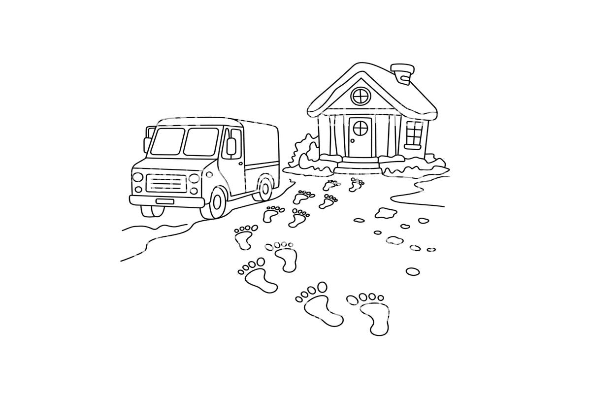 Winter Delivery Truck Coloring Books