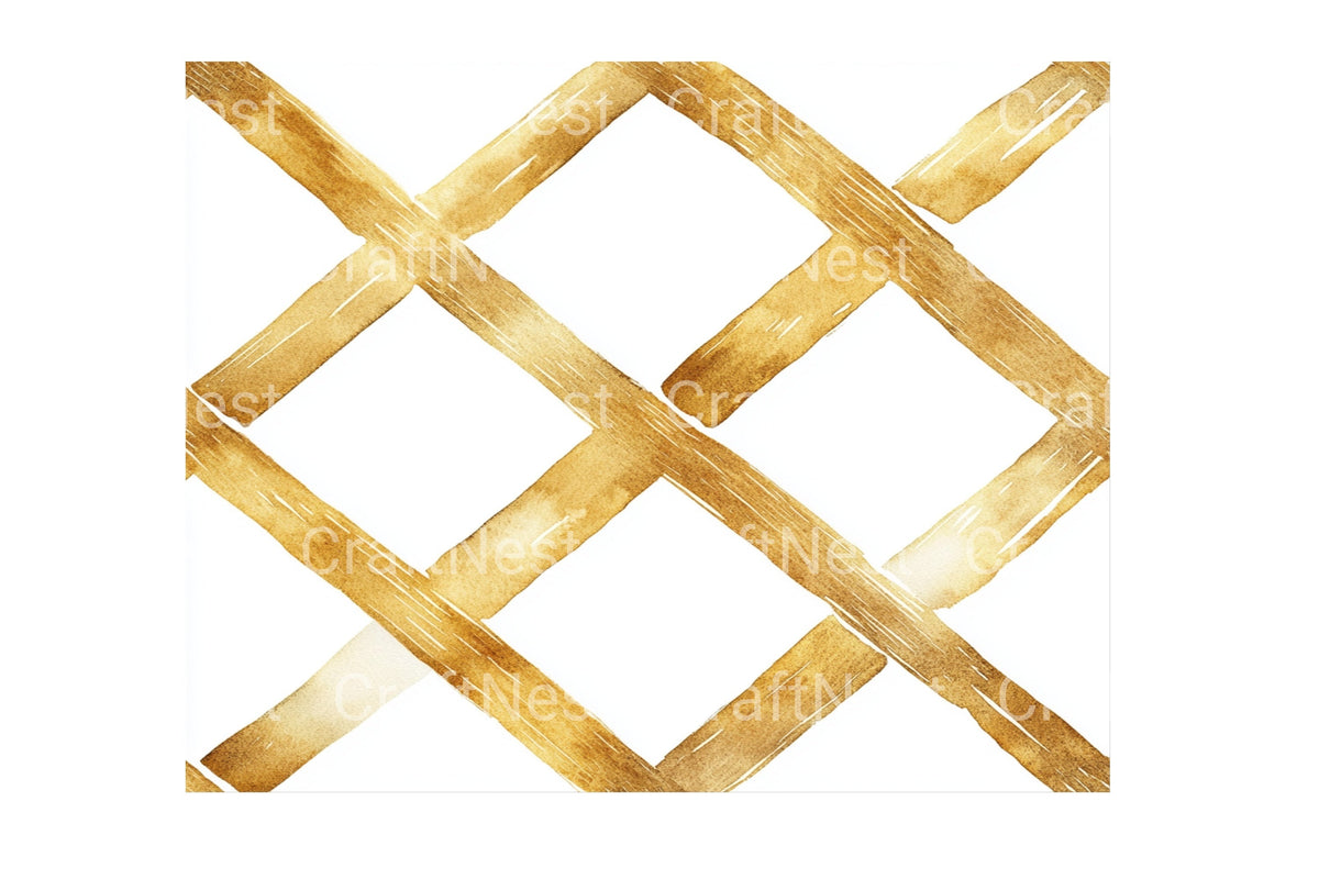Golden Lattice Pattern Graphics Clipart Bundle